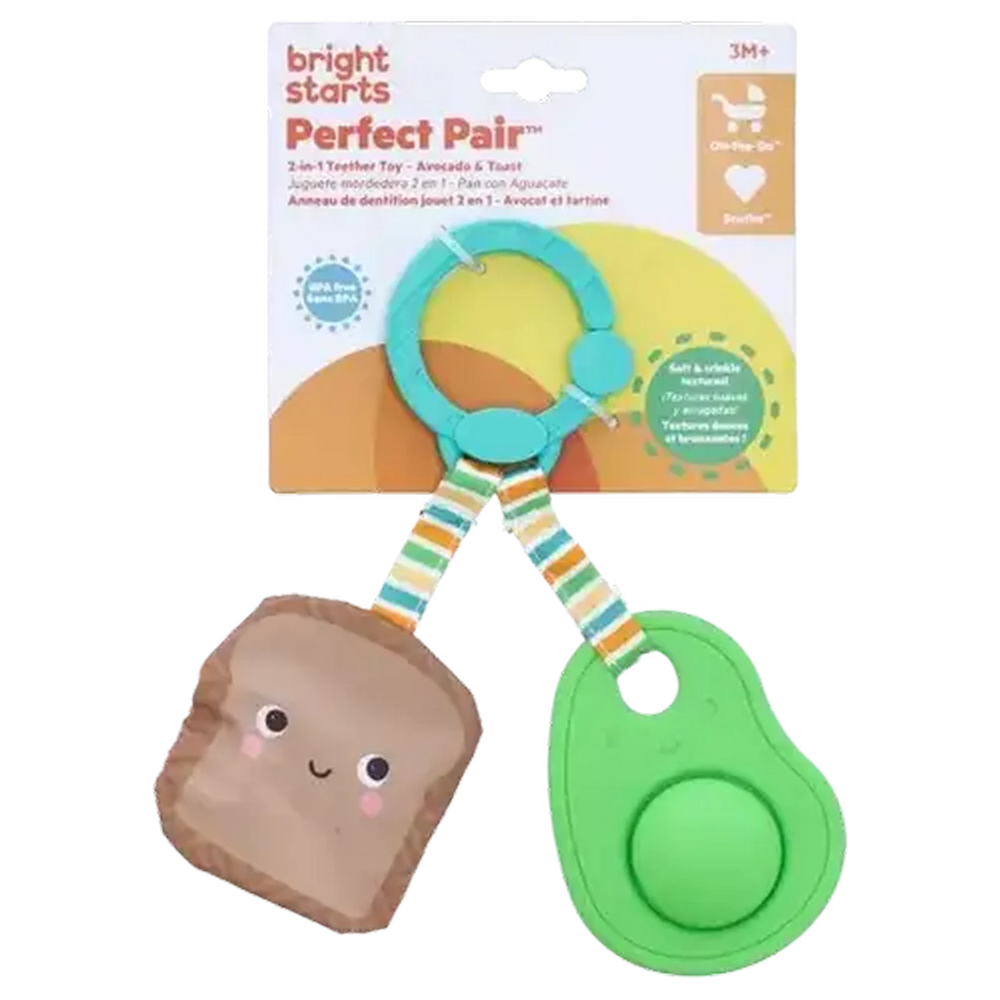 Image of Bright Starts 2In1 Toast & Avo Teether 3 Months +