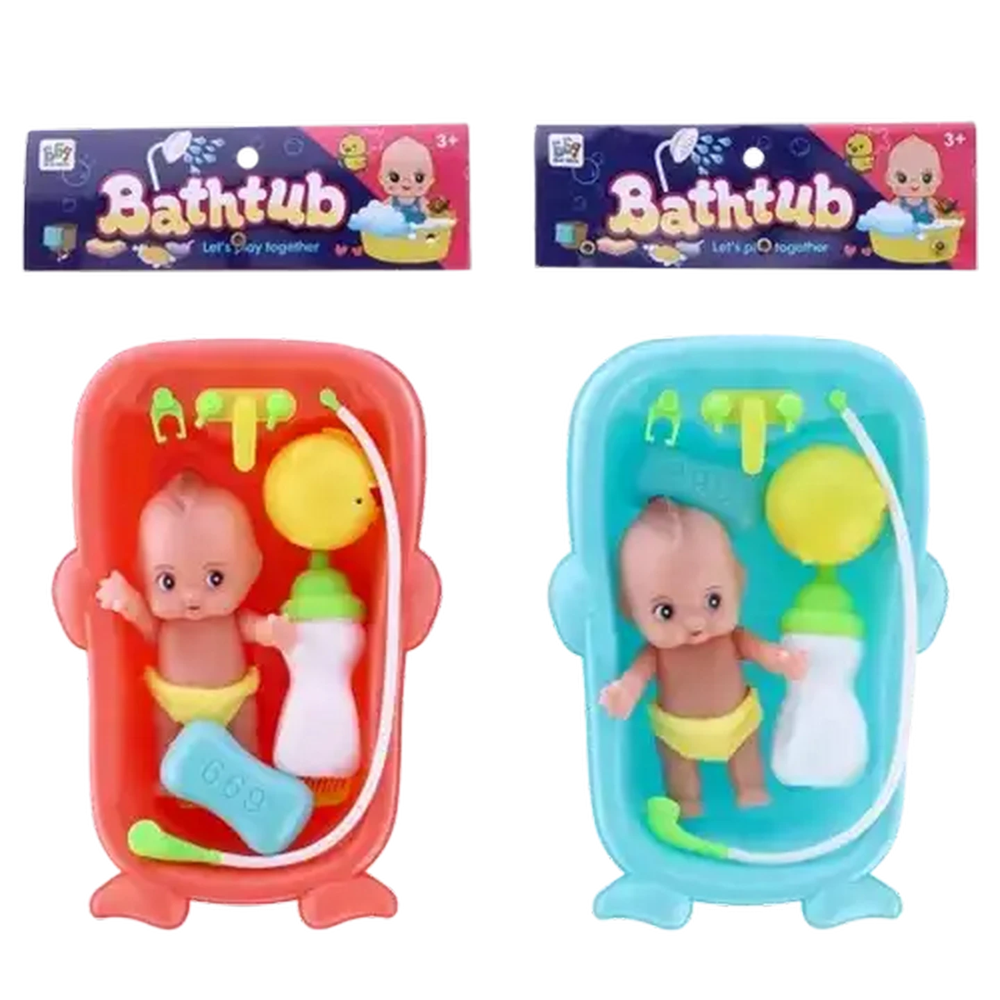 Image of Baby & Bathtub with Accessories (Colour May Vary)