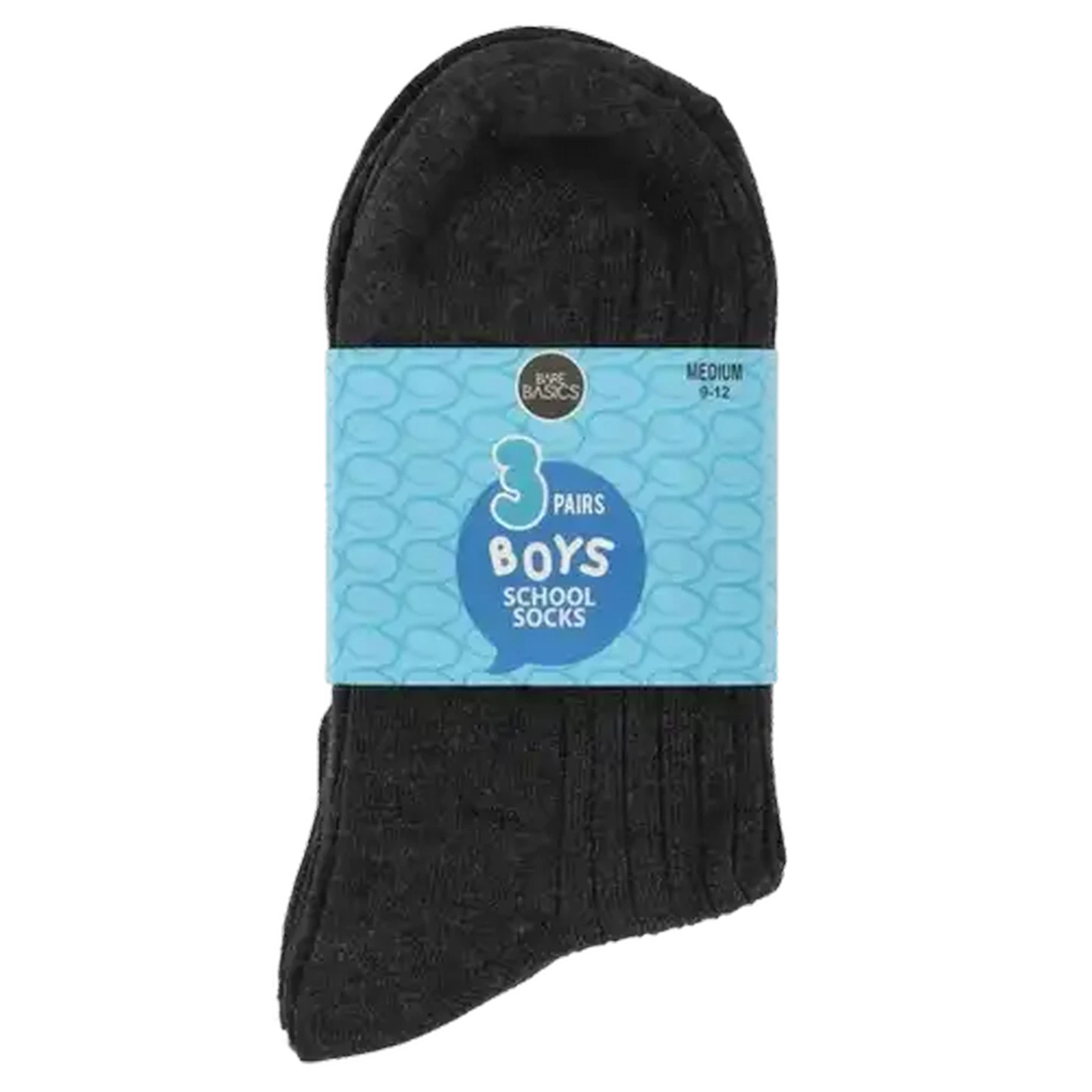 Image of Bare Basics Grey Boys School Anklet Socks 9-12 3-Pack