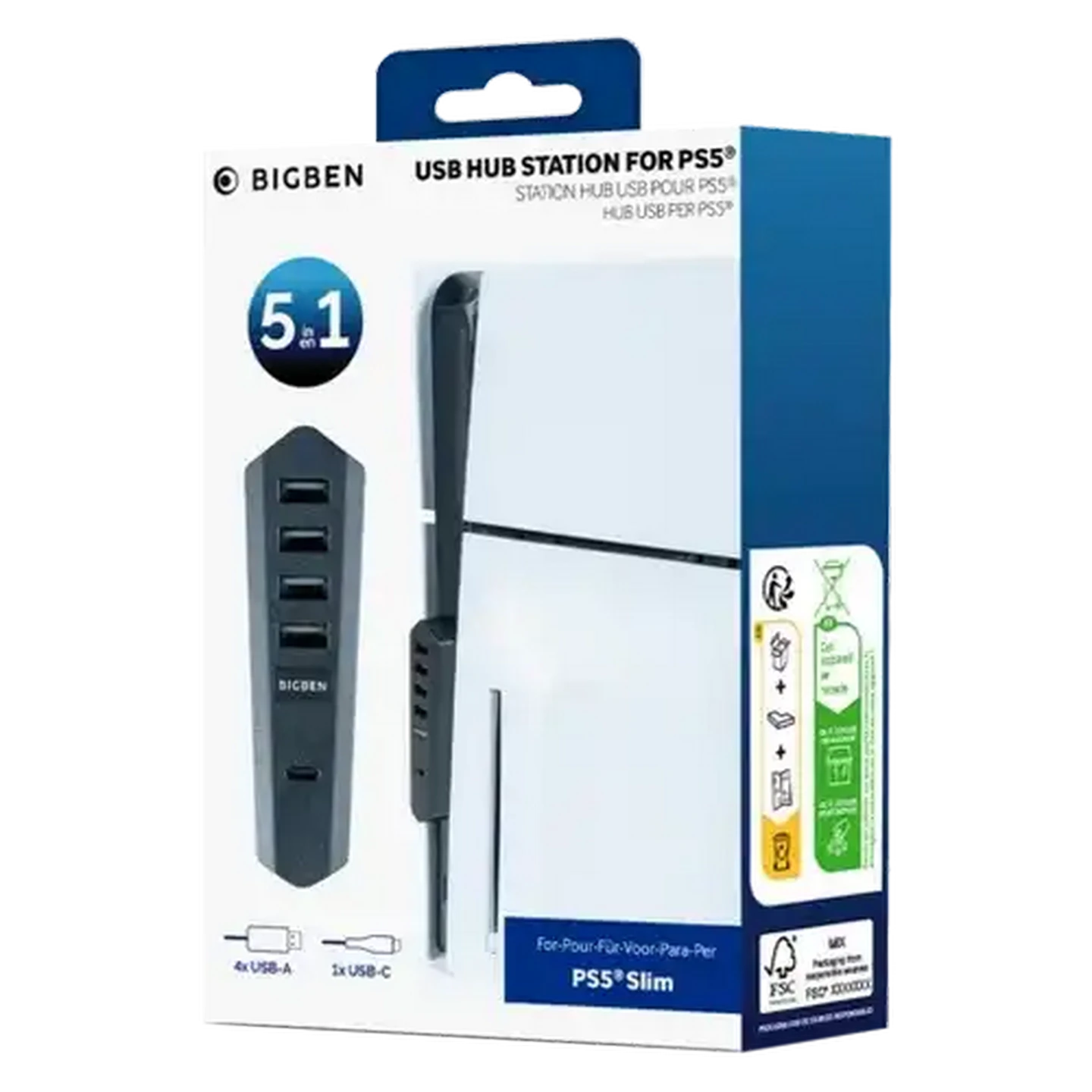 Image of Nacon PS5 USB Hub Station Black & White