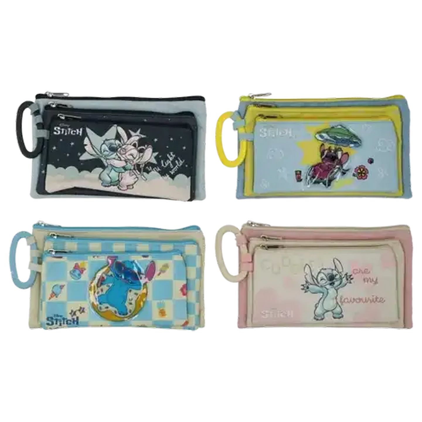 K103    ＊袋とシールのsetB    Yです Checkers Sixty60 | Lilo & Stitch Pencil Bag 3-Piece (Design May Vary)