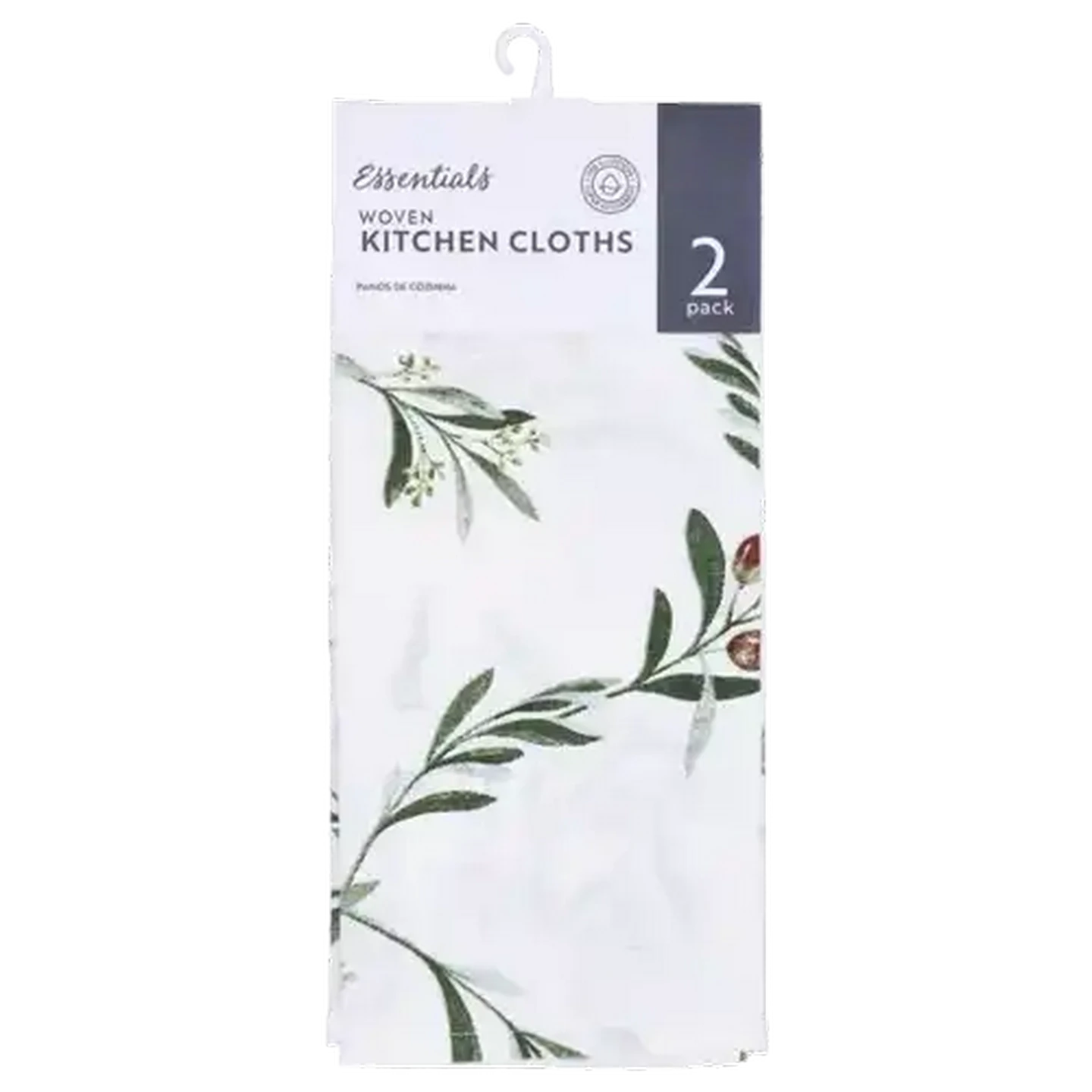 Image of Essentials Olive Green Woven Kitchen Cloths 2-Pack 40 x 65cm