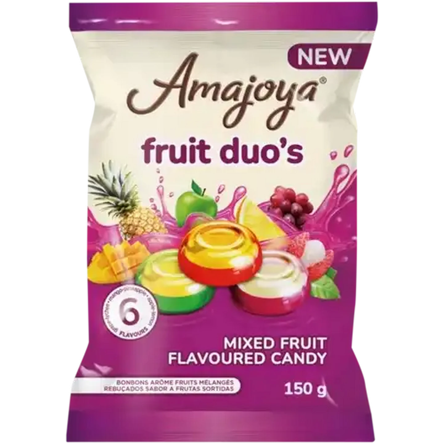 Shoprite ZA | Amajoya Fruit Duo's Mixed Fruit Flavoured Candy 150g