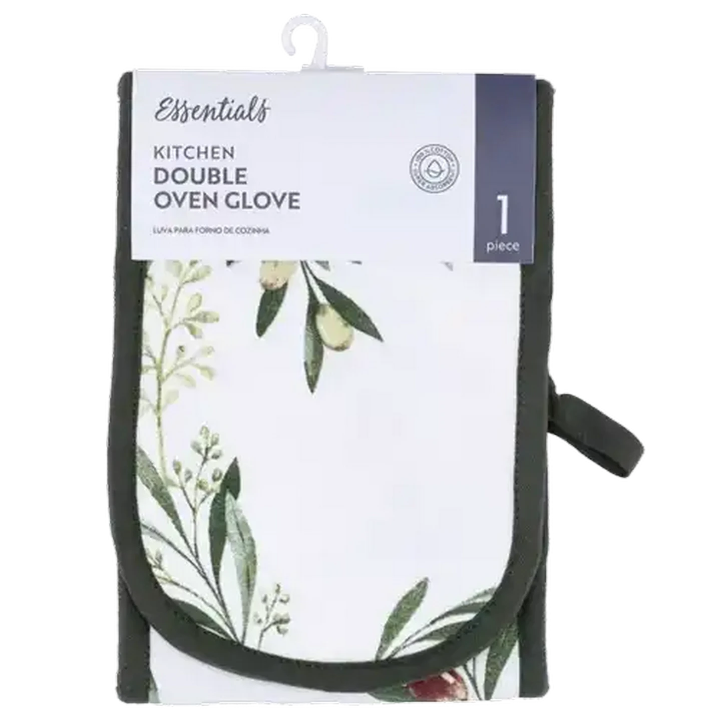 Image of Essentials Olive Green Double Oven Glove 18 x 30cm