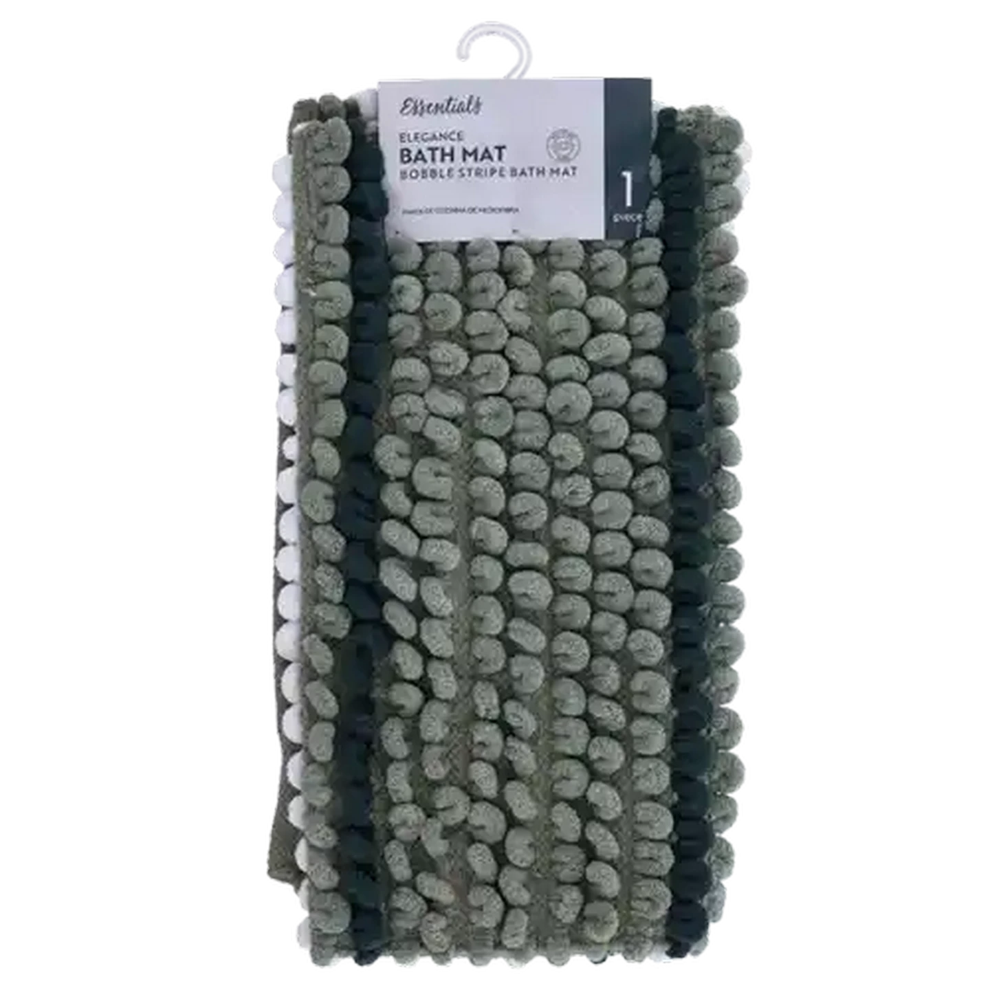 Image of Essentials Elegance Teal Bobble Stripe Bath Mat 50 x 80cm
