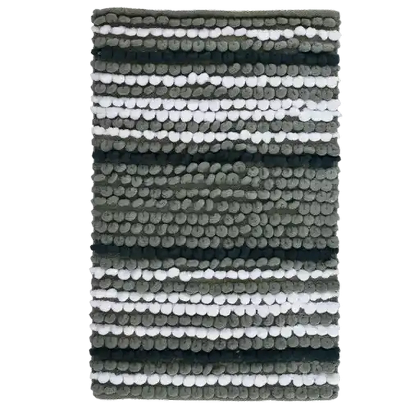 Image of Essentials Elegance Teal Bobble Stripe Bath Mat 50 x 80cm