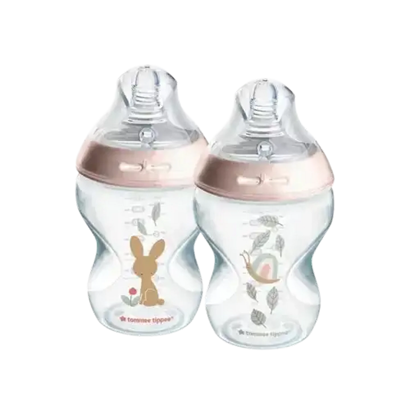 Image of Tommee Tippee Natural Start Girl Decorated Self-Sterilising Bottles 260ml 2-Pack