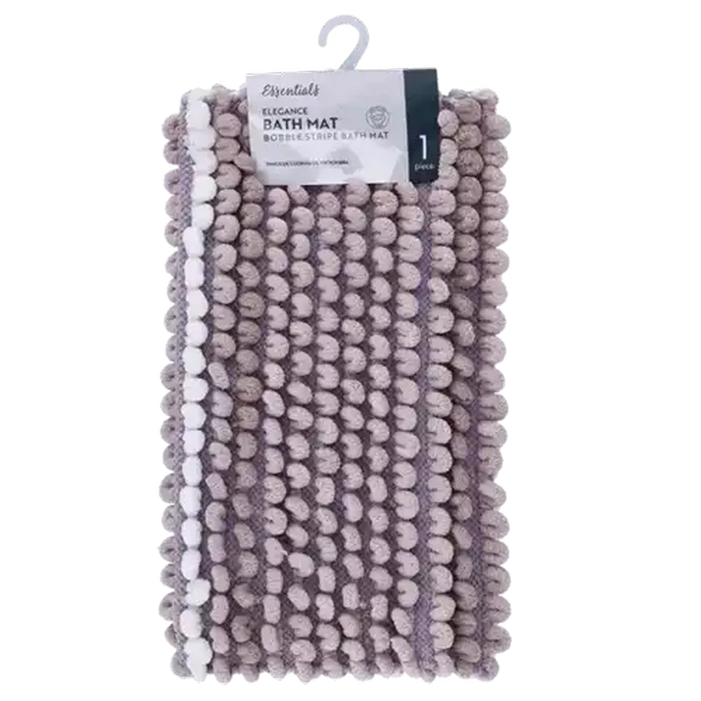 Image of Essentials Elegance Oat Bobble Stripe Bath Mat 50 x 80cm