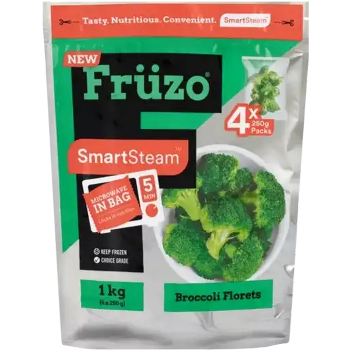 Image of Früzo SmartSteam Frozen Broccoli Florets 4 x 250g