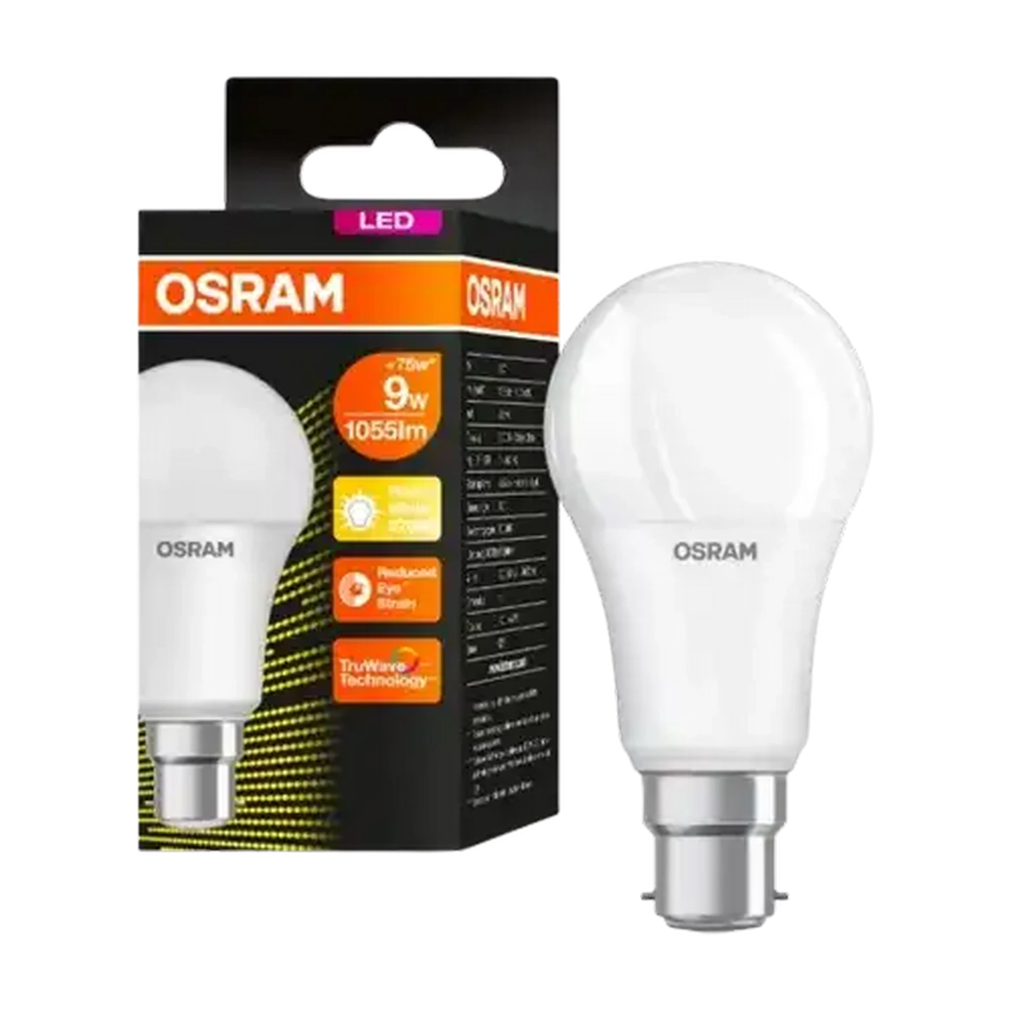 Image of OSRAM Warm White Eco BC LED Globe 9W