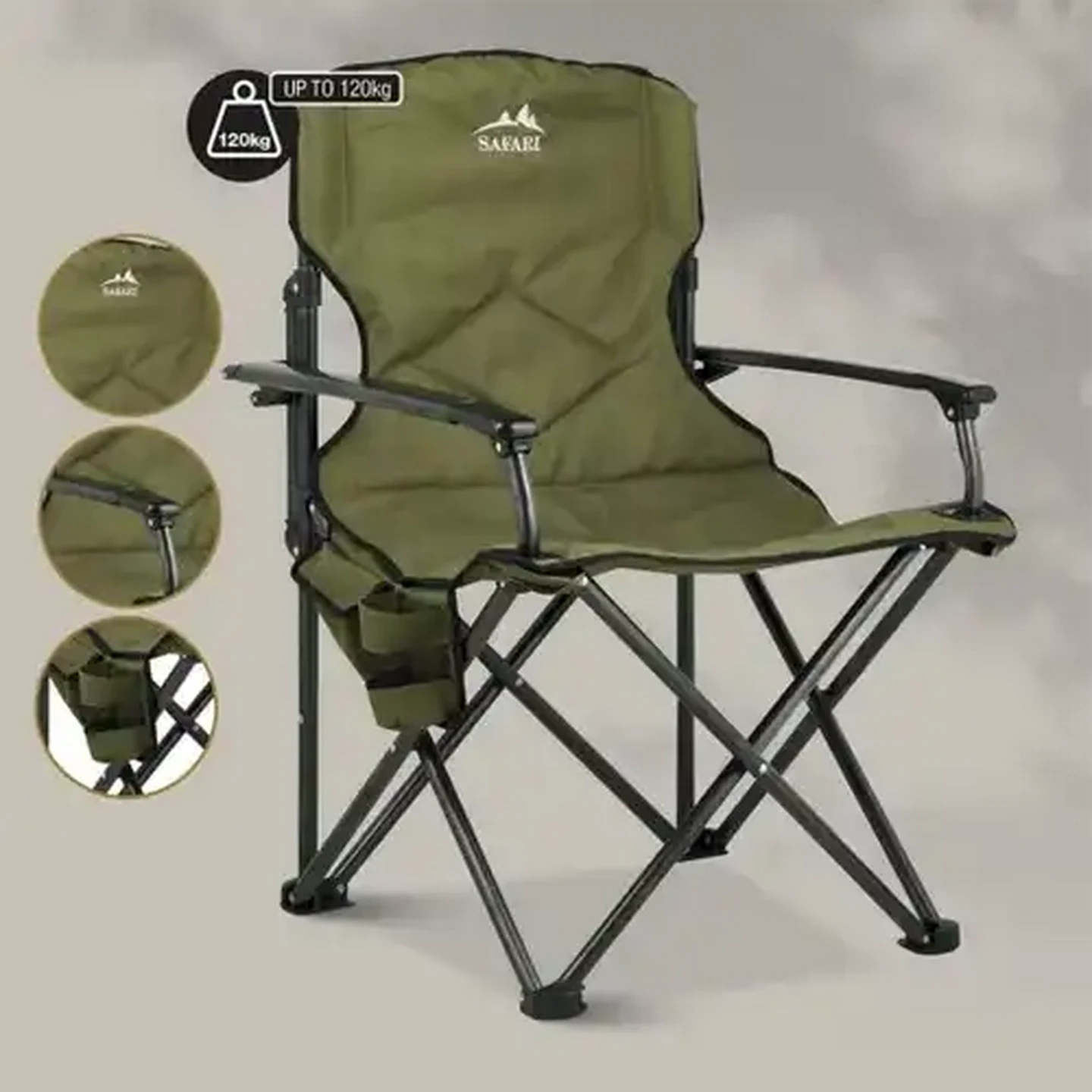 Checkers Sixty60 | Bush Baby Safari Olive Green Folding Armchair