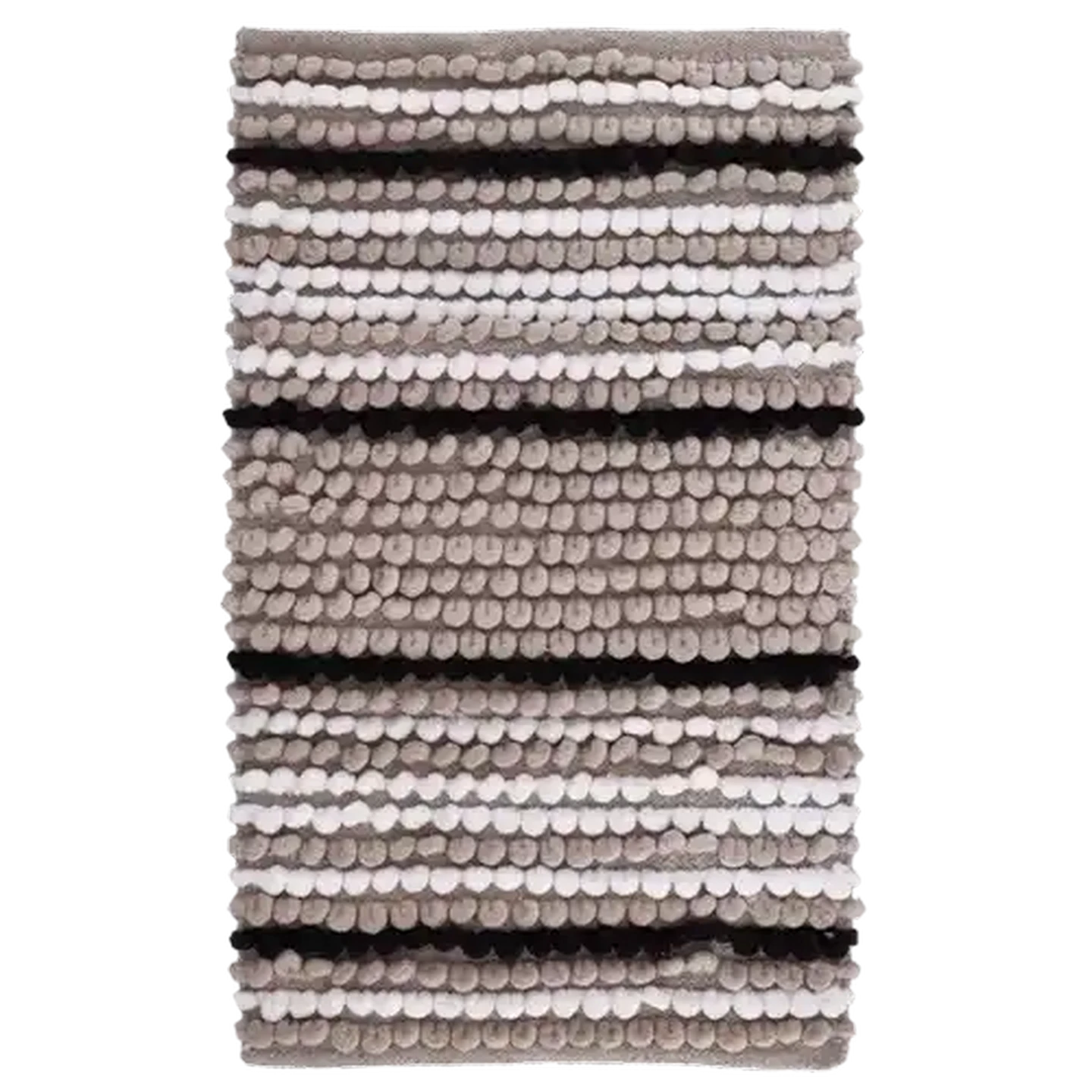 Image of Essentials Elegance Ash Bobble Stripe Bath Mat 50 x 80cm