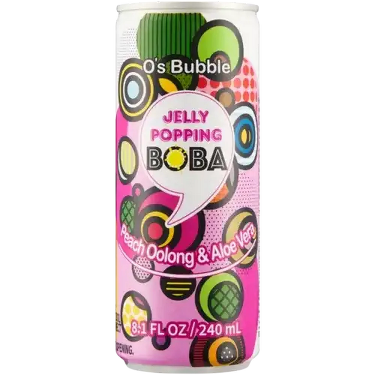 Image of O’s Bubble Peach Oolong & Aloe Vera Jelly Popping Boba 240ml