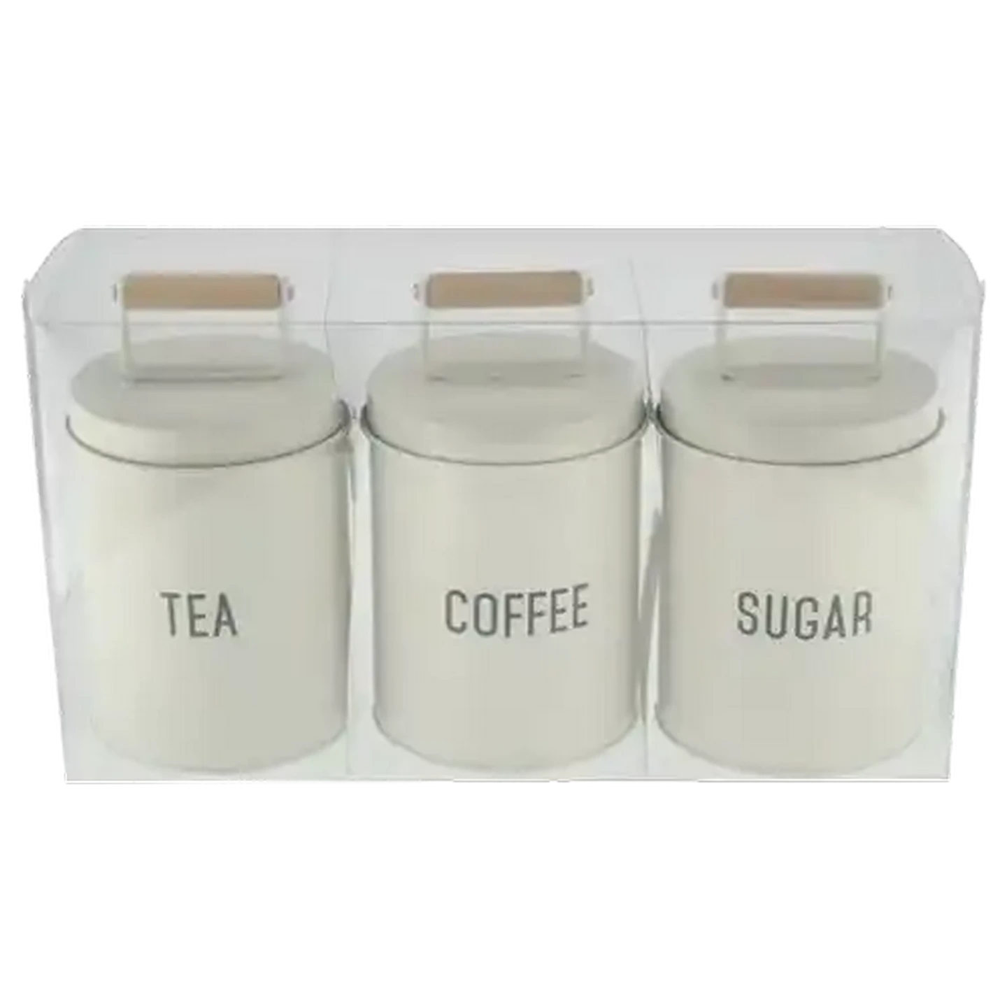 Image of Pearl Iron Tea Coffee Sugar Canister Set 3 Piece