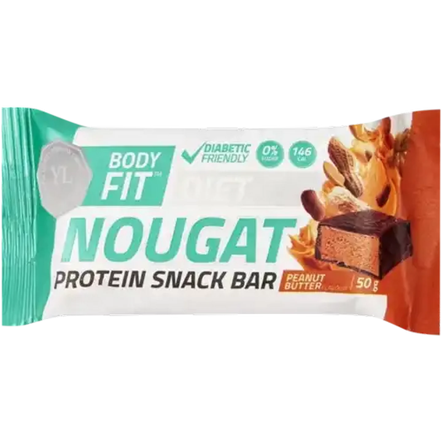 Image of Youthful Living Body Fit Peanut Butter Flavour Diet Nougat Protein Snack Bar 50g
