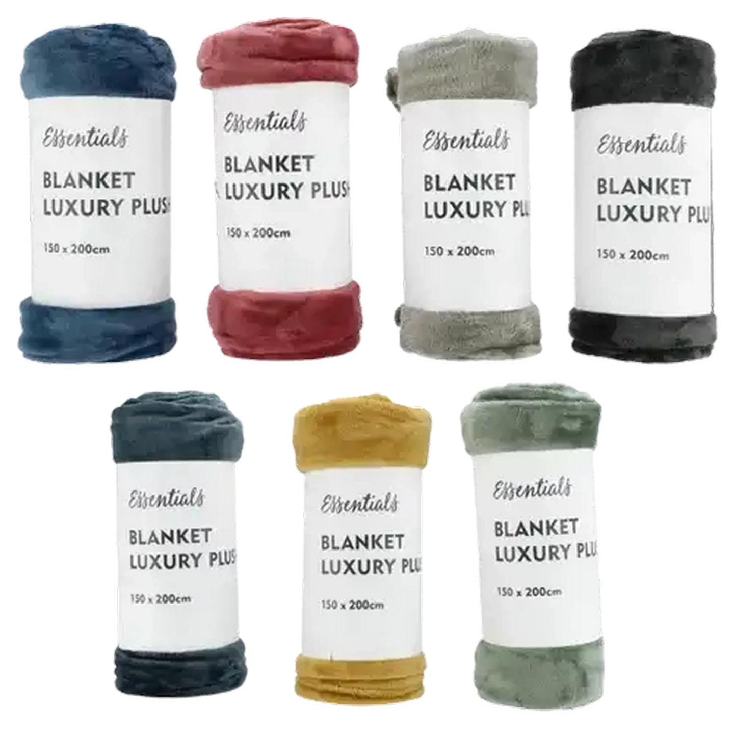 Image of Essentials Luxury Plush Blanket 150 x 200cm (Colour May Vary)