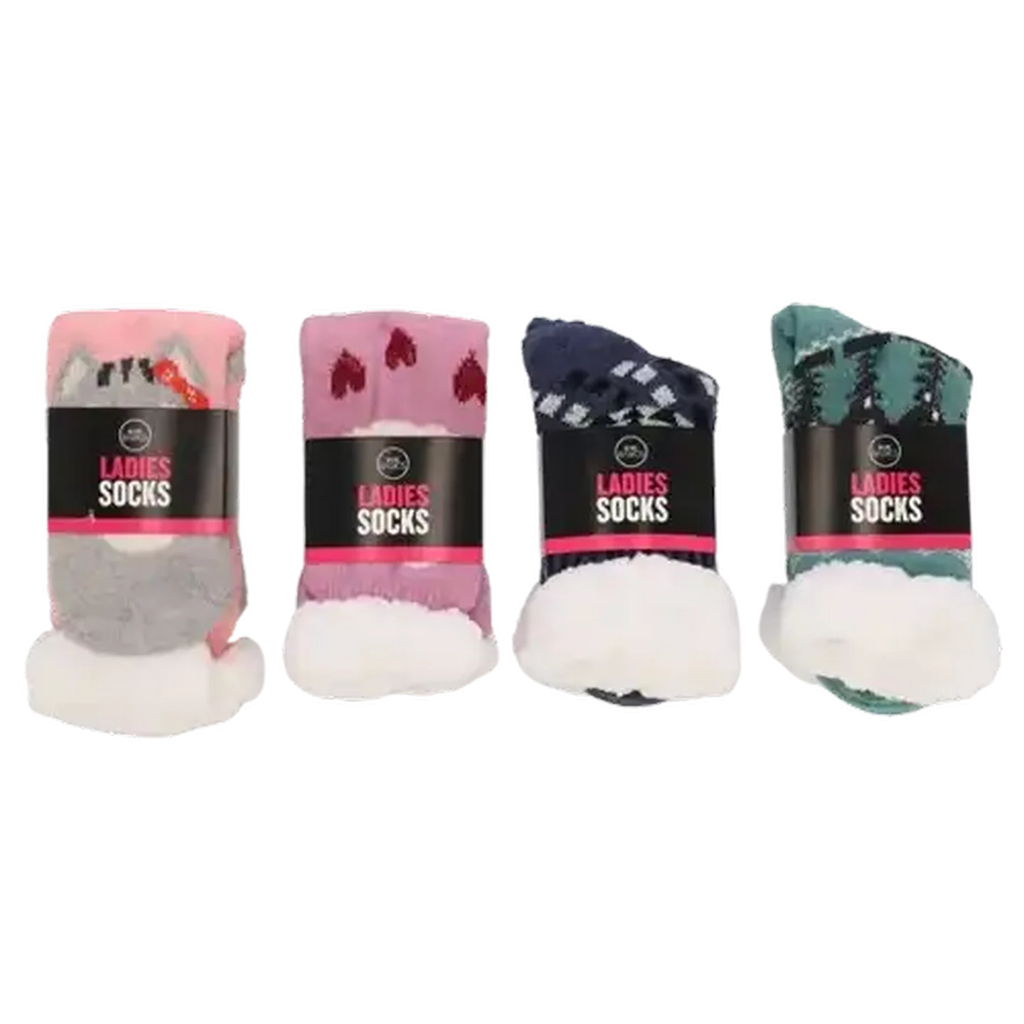 Image of Bare Basics Ladies Cozy Home Socks 4-7 (Design May Vary)