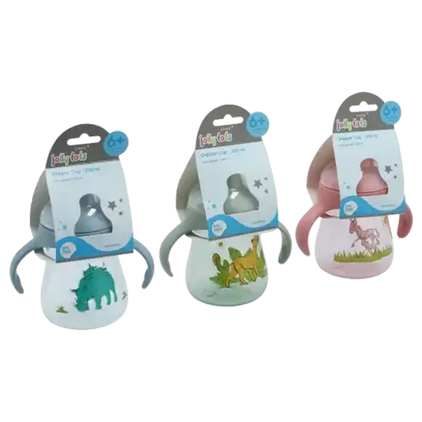 Image of Jolly Tots Gripper Cup with Handles 250ml 6 Months + (Design May Vary)