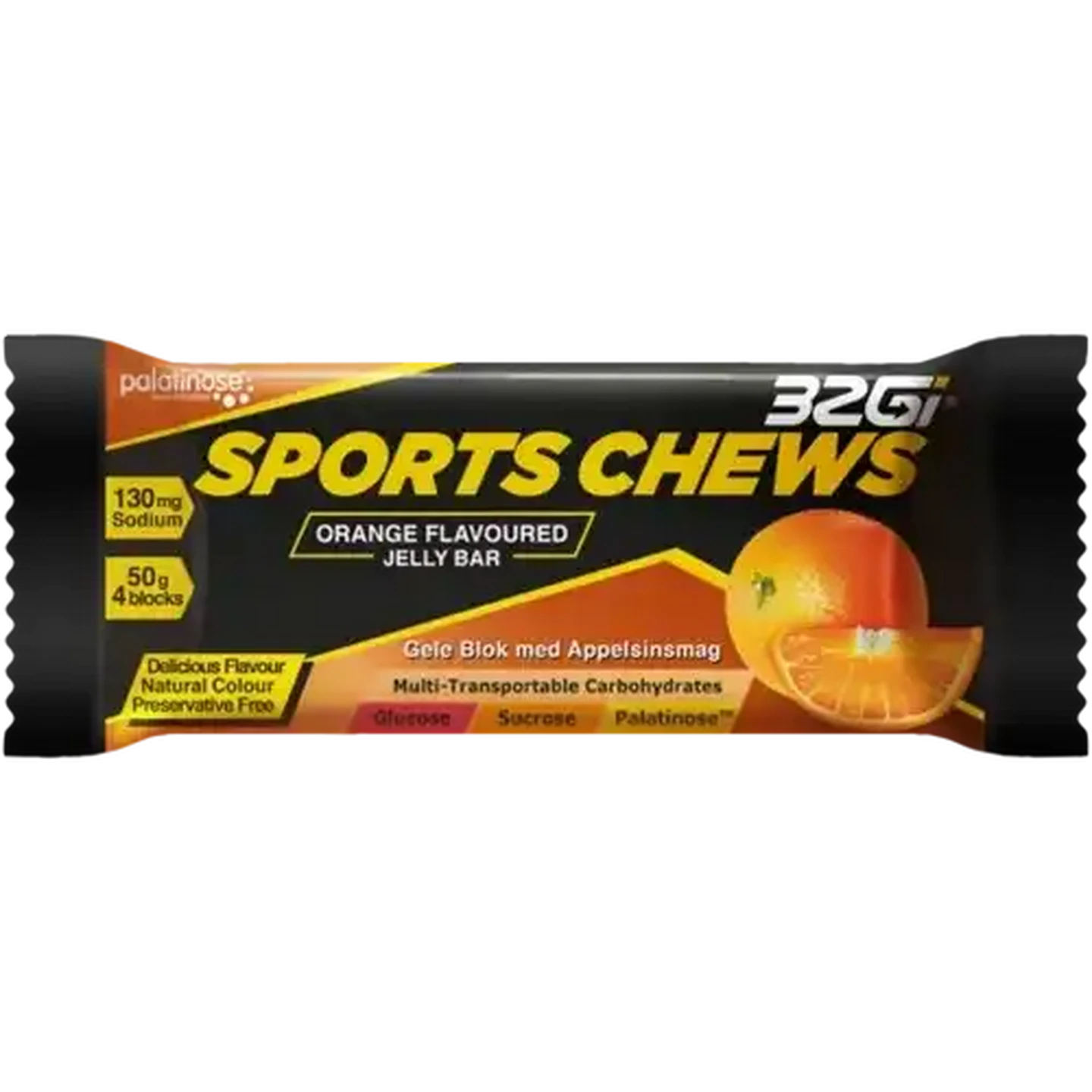 Image of 32Gi Sports Chews Orange Flavoured Jelly Bar 50g
