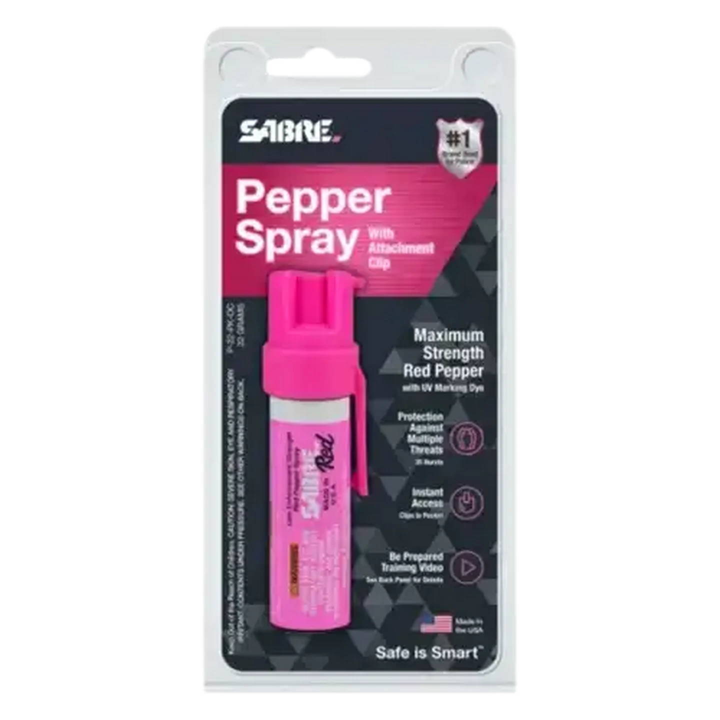 Image of SABRE Pink Pocket Unit Pepepr Spray With Clip