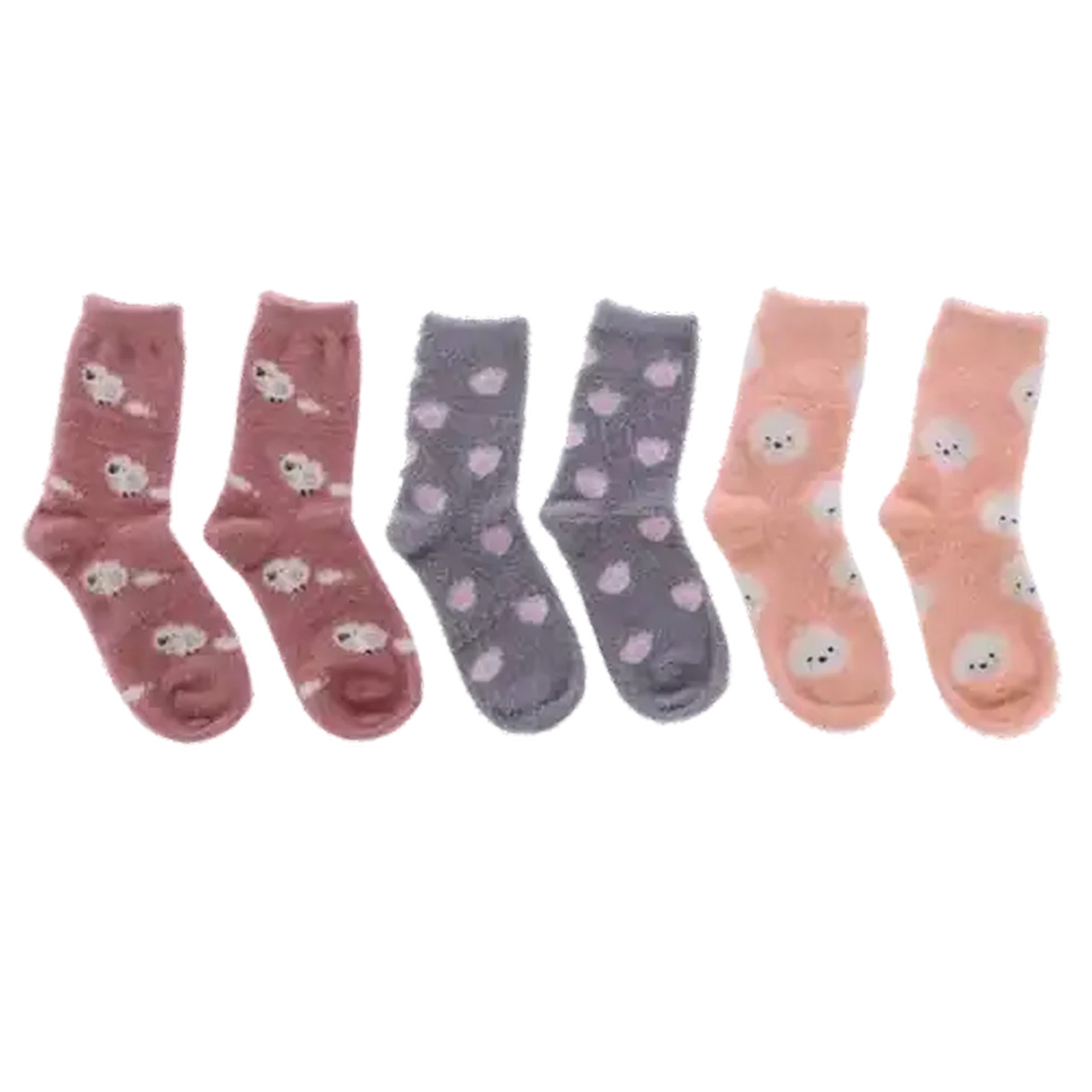 Image of Bare Basics Ladies Fuzzy Cozy Socks (Design May Vary)