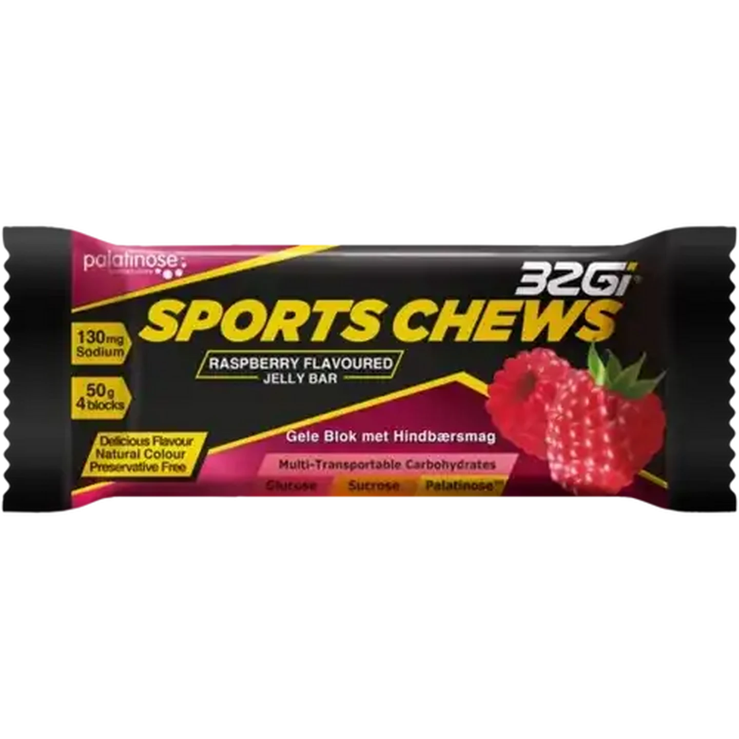 Image of 32Gi Sports Chews Raspberry Flavoured Jelly Bar 50g