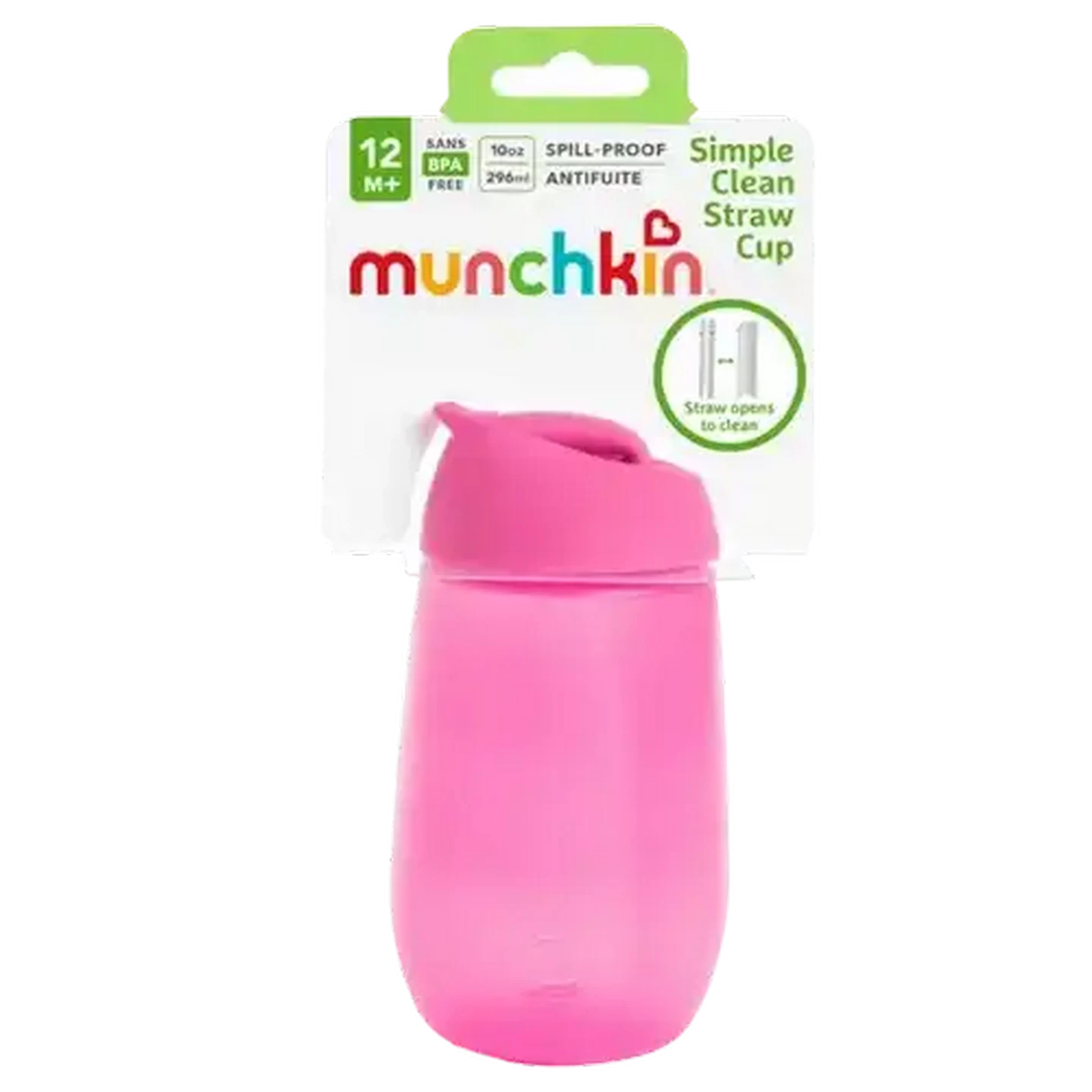 Image of Munchkin Pink Simple Straw Cup 185ml