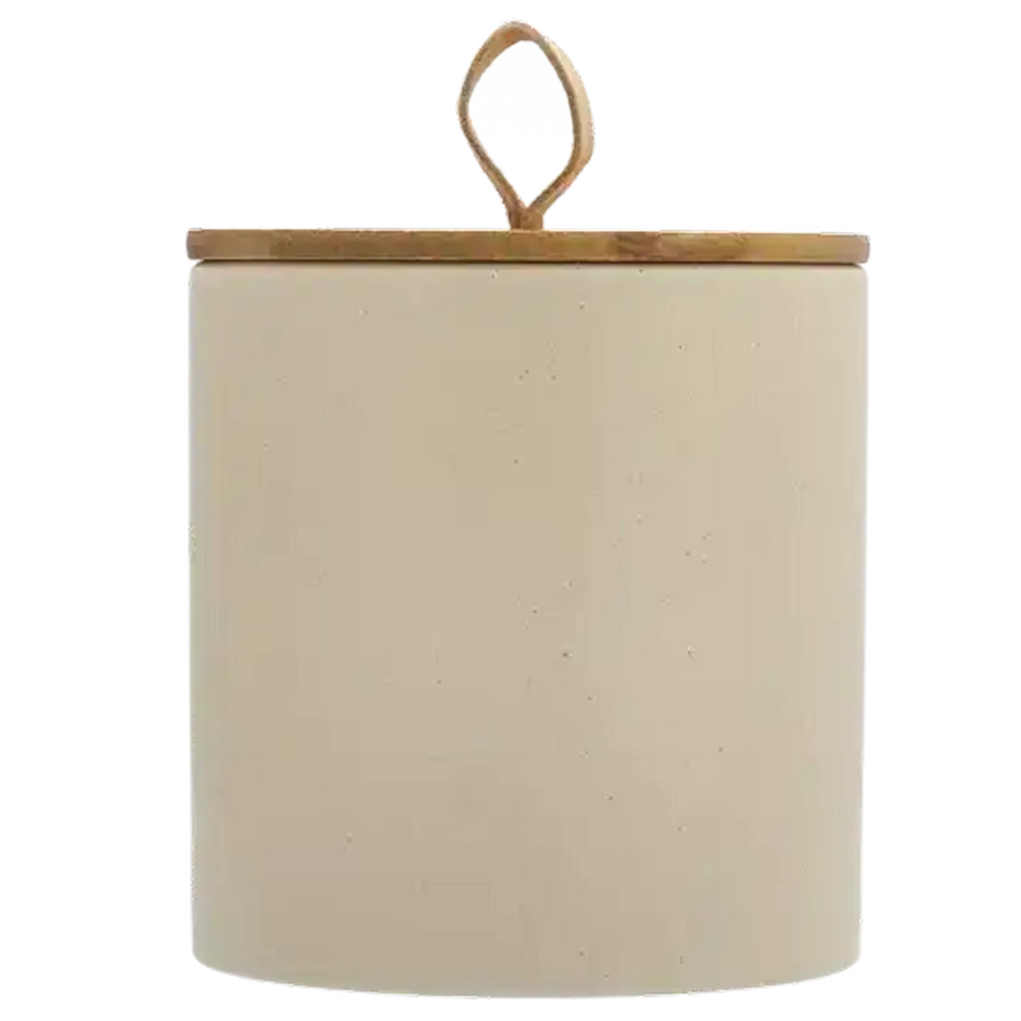 Image of Ceramic Ivory Large Canister with Strap 12 x 12cm