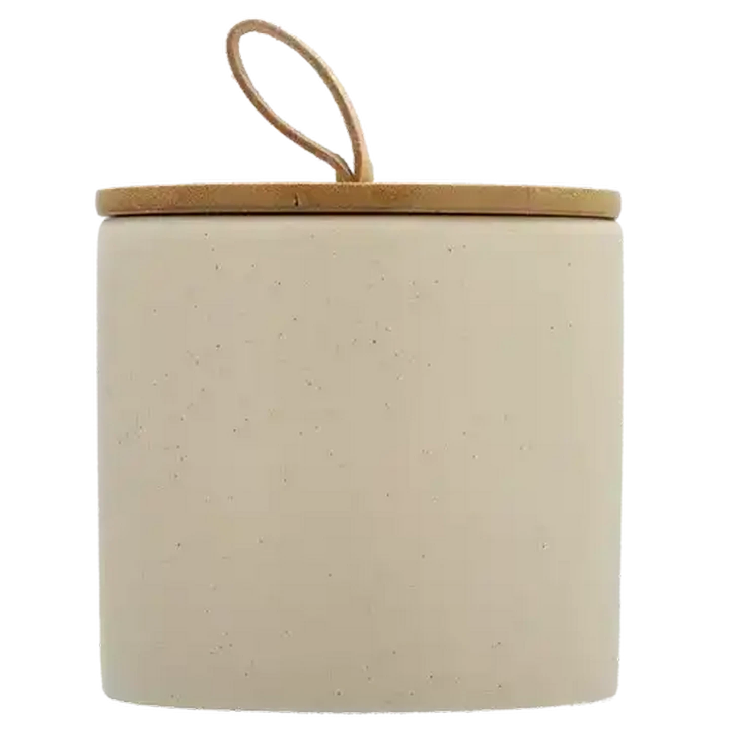 Image of Ceramic Ivory Small Canister with Strap 10 x 10cm