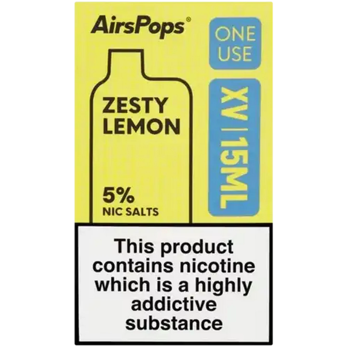 Checkers Sixty60 | AirsPops ONE USE XV Zesty Lemon 5% Rechargeable
