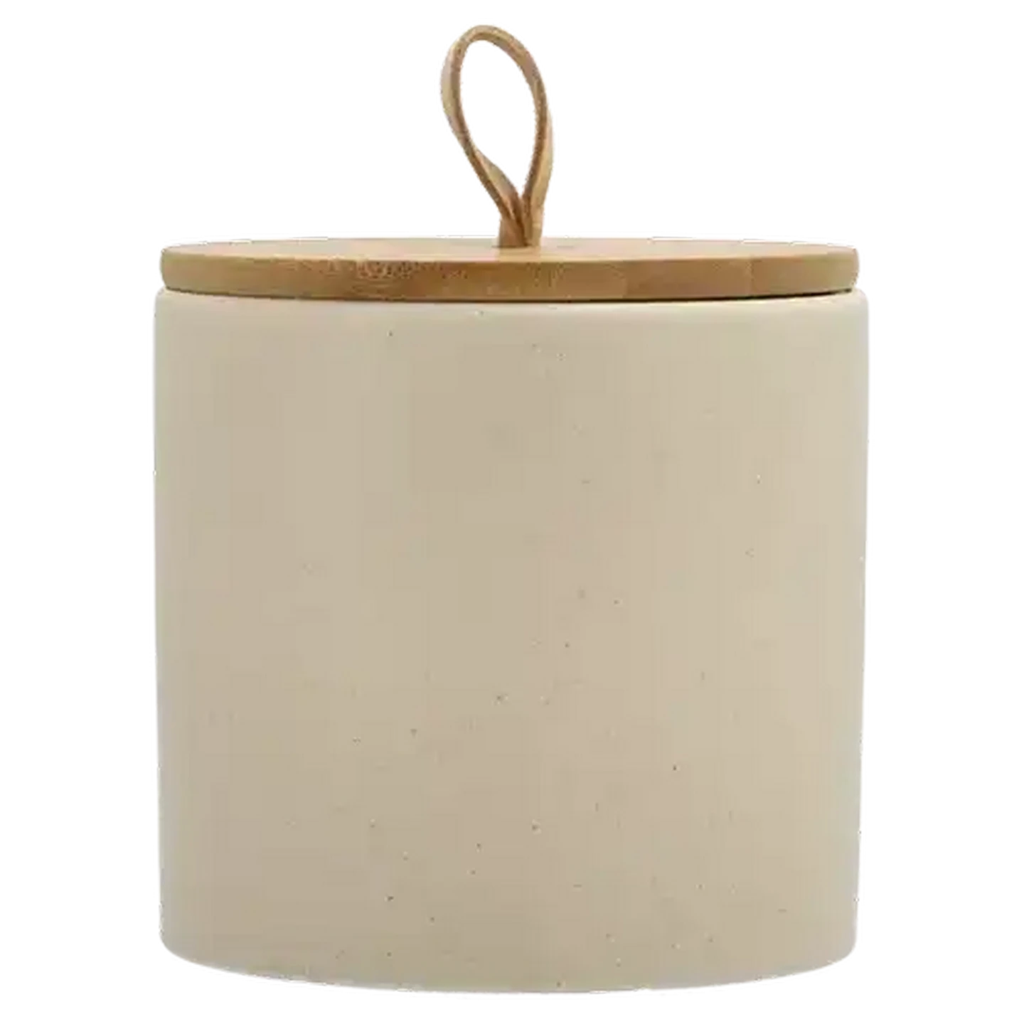 Image of Ceramic Ivory Medium Canister with Strap 11 x 11cm