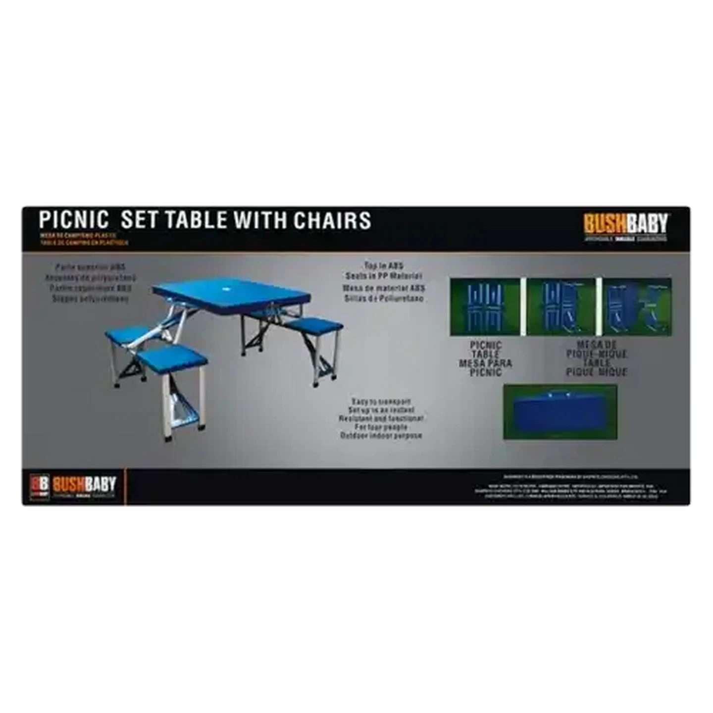 Image of Bush Baby Picnic Set Table With Chairs