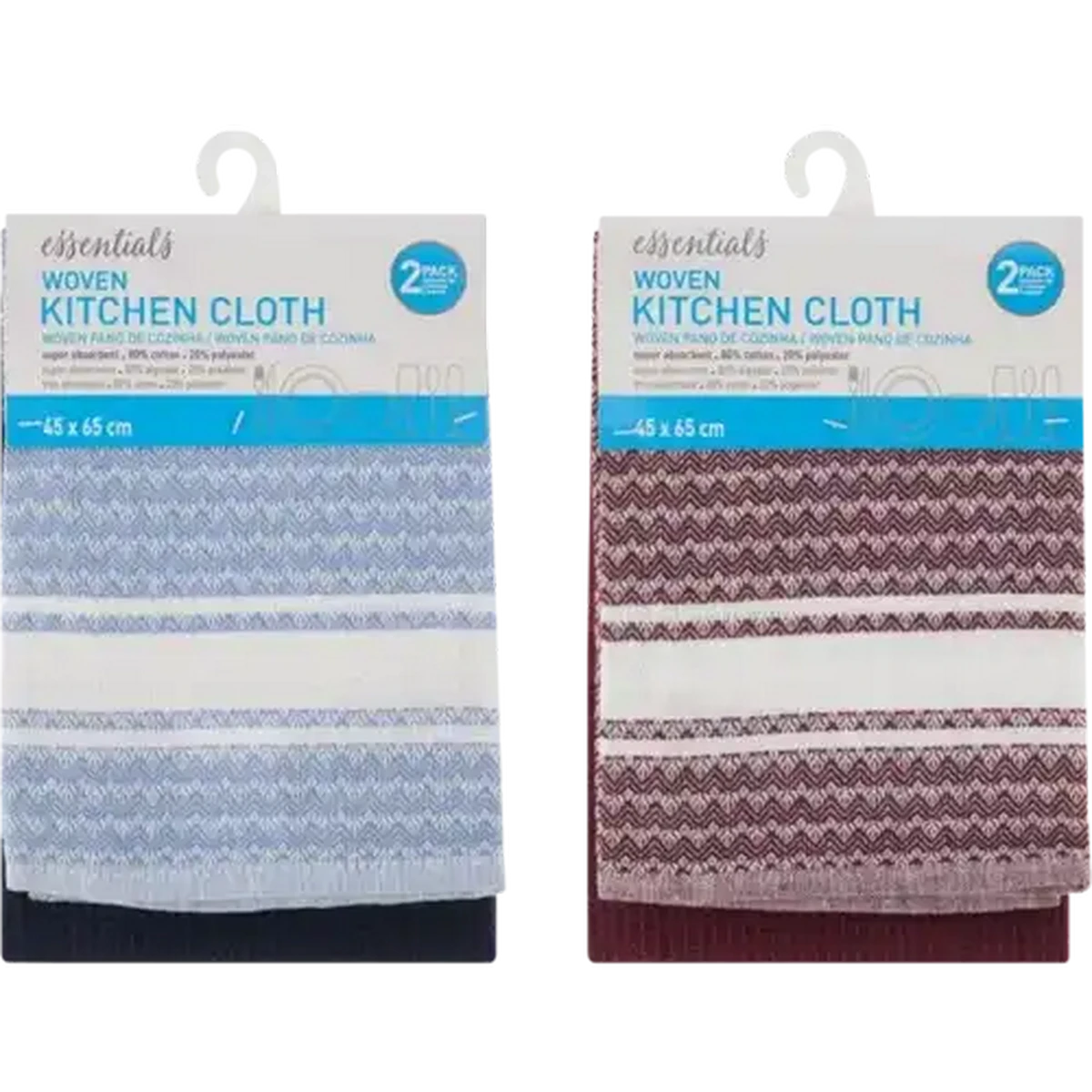 Checkers Sixty60 | Essentials Woven Kitchen Cloths 2 Pack (Colour May Vary)