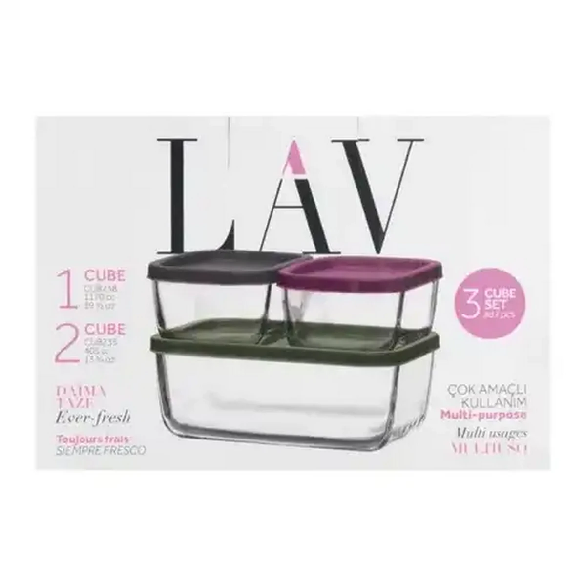Checkers Sixty60 | LAV Glass Cube Container Set 3 Piece