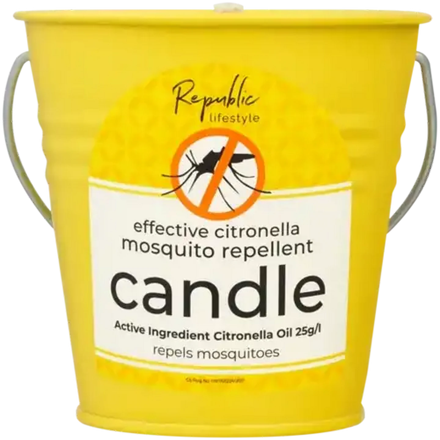 Image of Republic Lifestyle Umbrella Yellow Citronella Scented Bucket Candle 300g