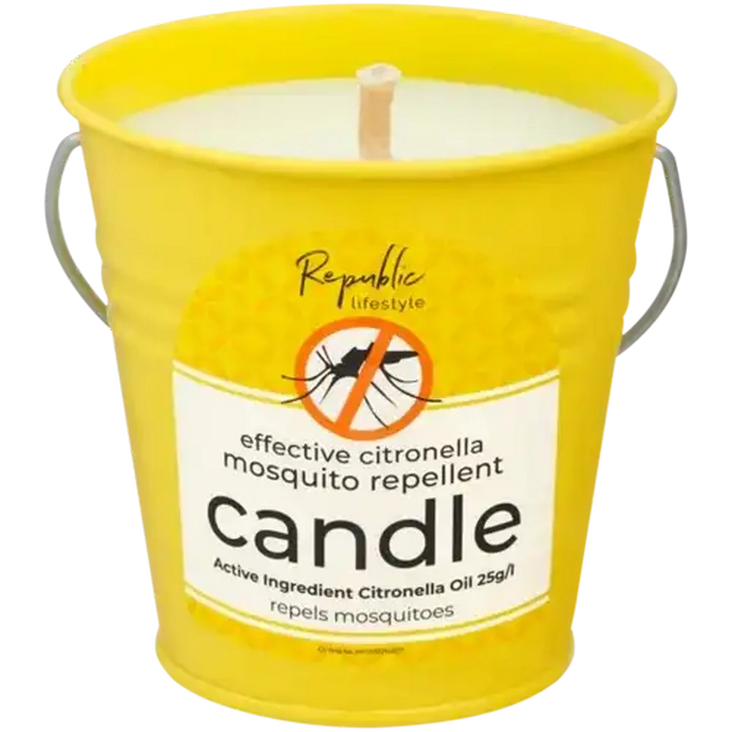 Image of Republic Lifestyle Umbrella Yellow Citronella Scented Bucket Candle 300g