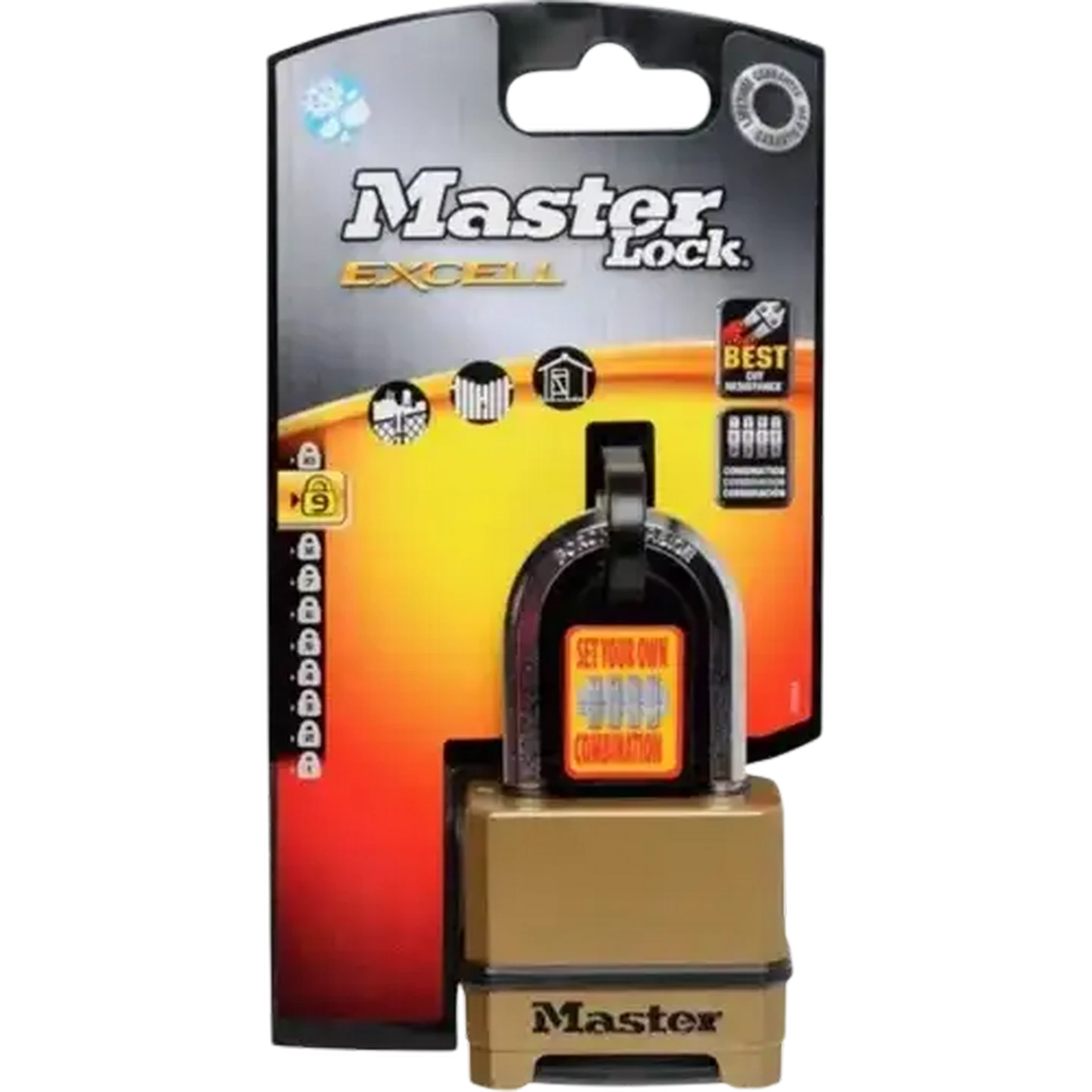 Image of Master Lock Excell Combi Padlock 50mm