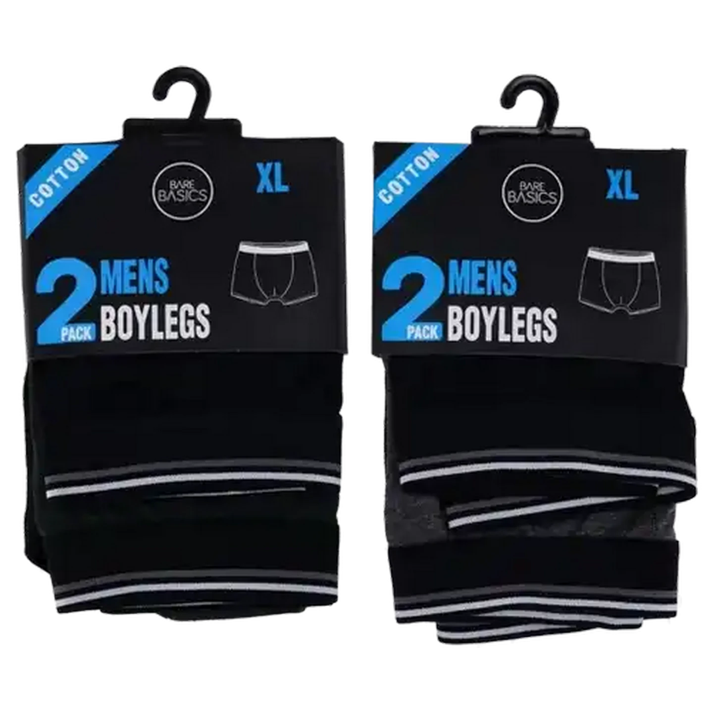 Image of Bare Basics Extra Large Men's Boylegs Underwear 2-Pack (Colour May Vary)
