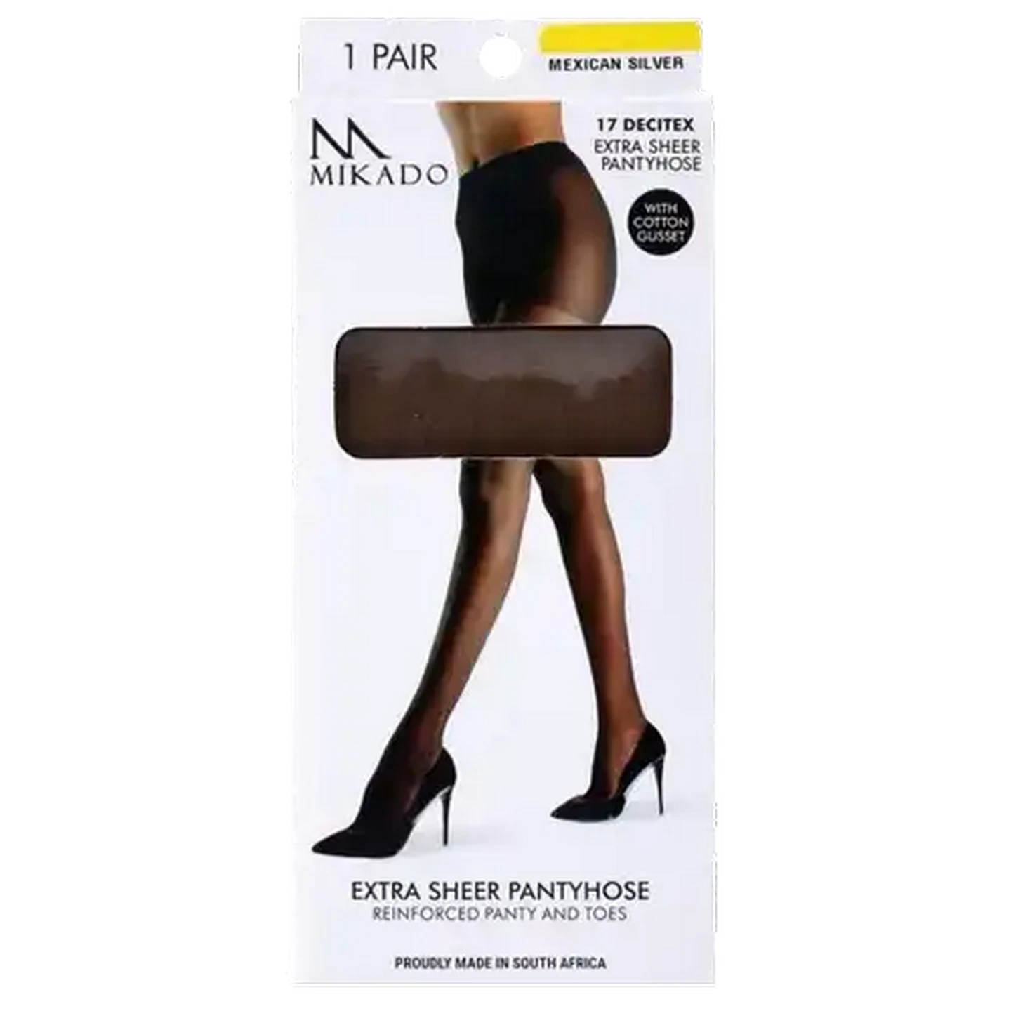 Image of Mikado Mexican Silver Extra Sheer Pantyhose Small
