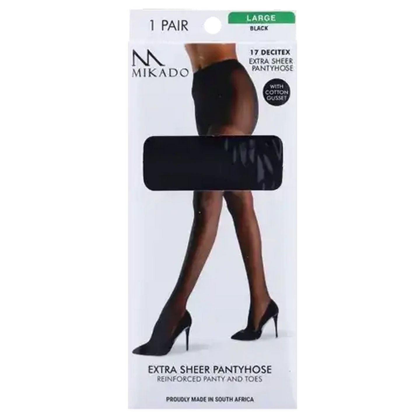 Image of Mikado Black Extra Sheer Pantyhose Large