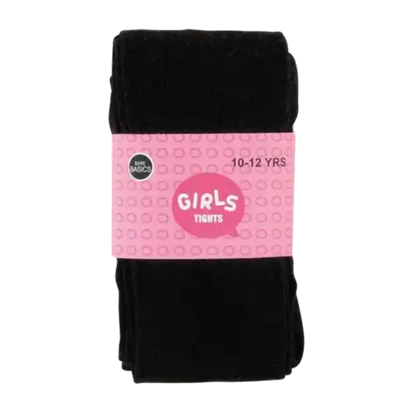 Image of Bare Basics Plain Black Girls Tights 10 - 12 Years