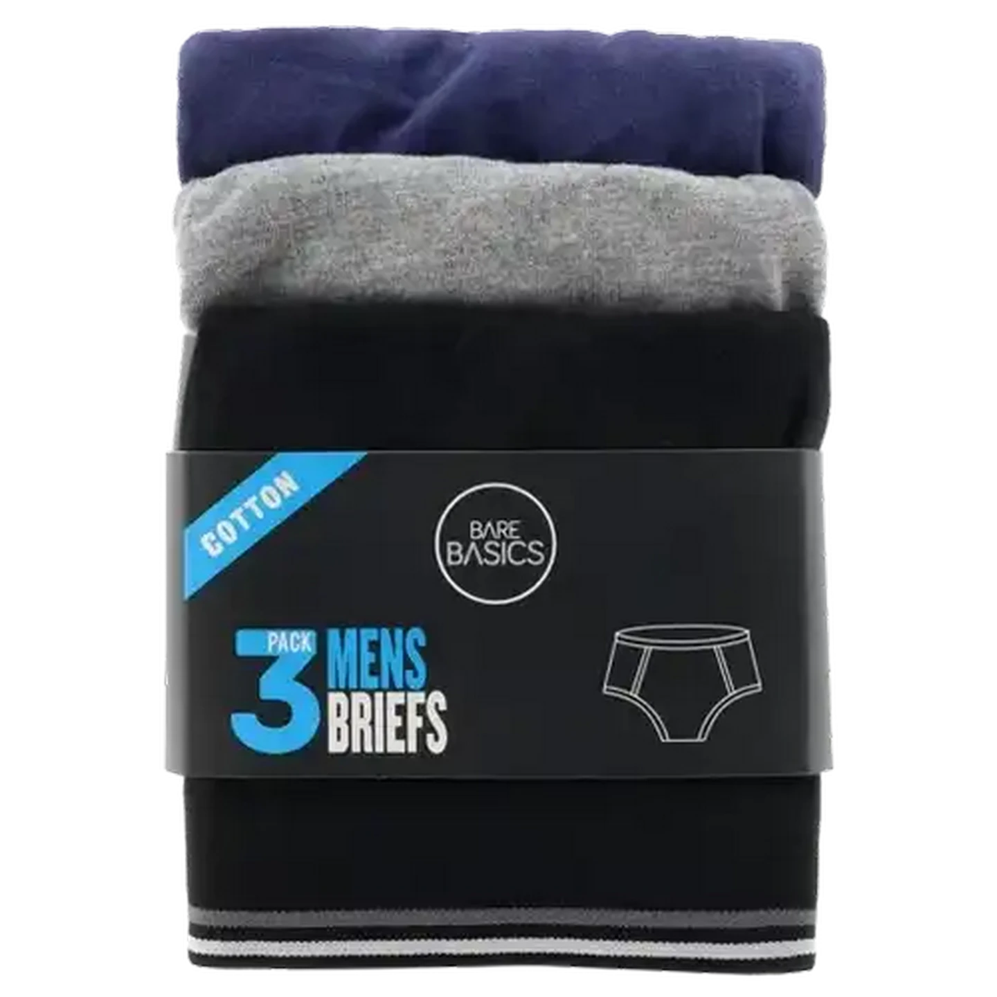 Image of Bare Basics Mens Cotton Briefs Medium 3-Pack