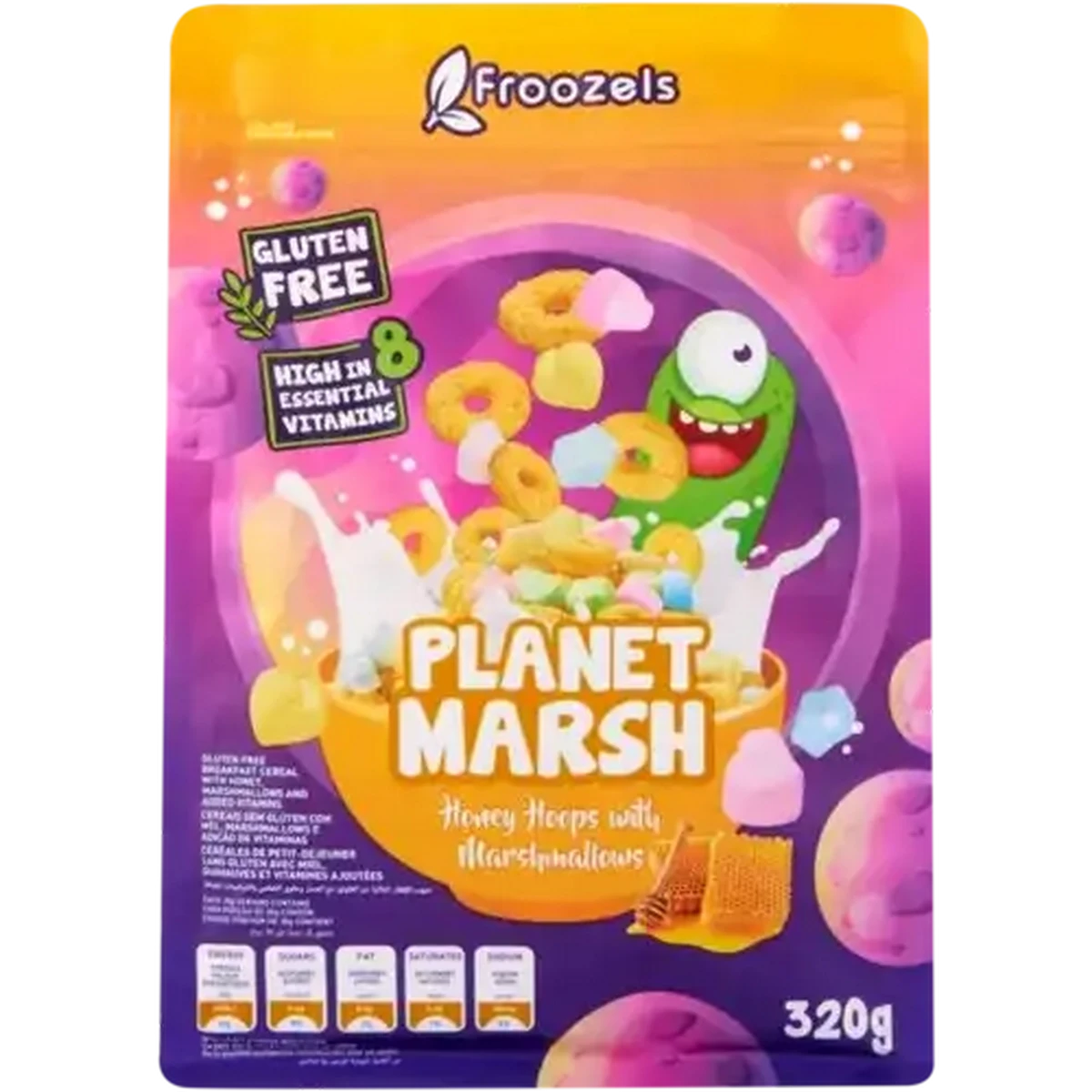 Shoprite ZA | Froozels Planet Marsh Honey Hoops with Marshmallows 320g