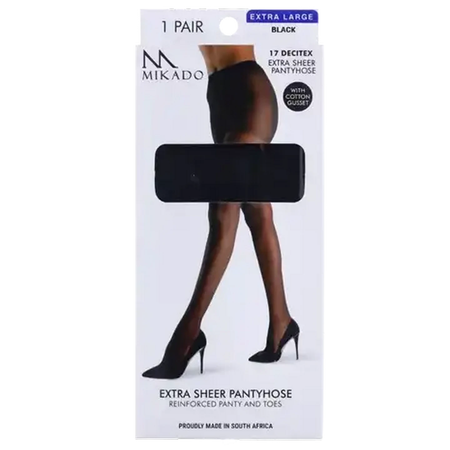 Image of Mikado Black Extra Sheer Pantyhose Extra Large