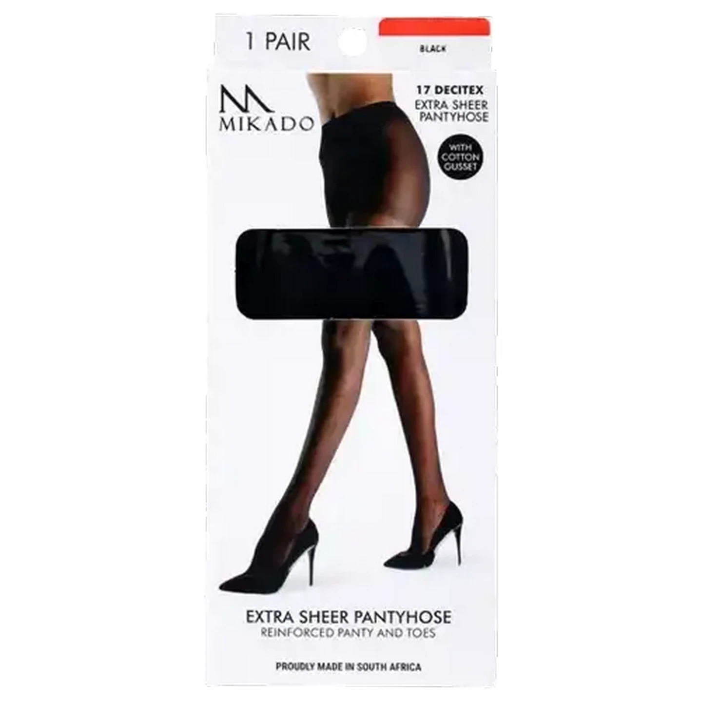 Image of Mikado Black Extra Sheer Pantyhose Medium