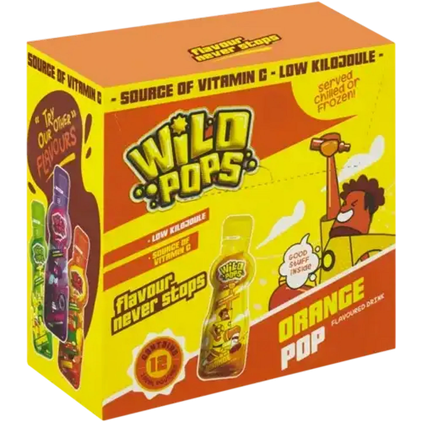 Image of Wild Pops Orange Flavoured Drink 12 x 100ml