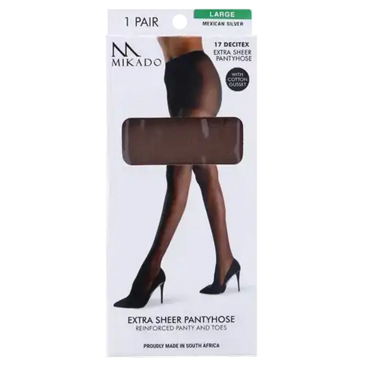 Image of Mikado Mexican Silver Extra Sheer Pantyhose Large