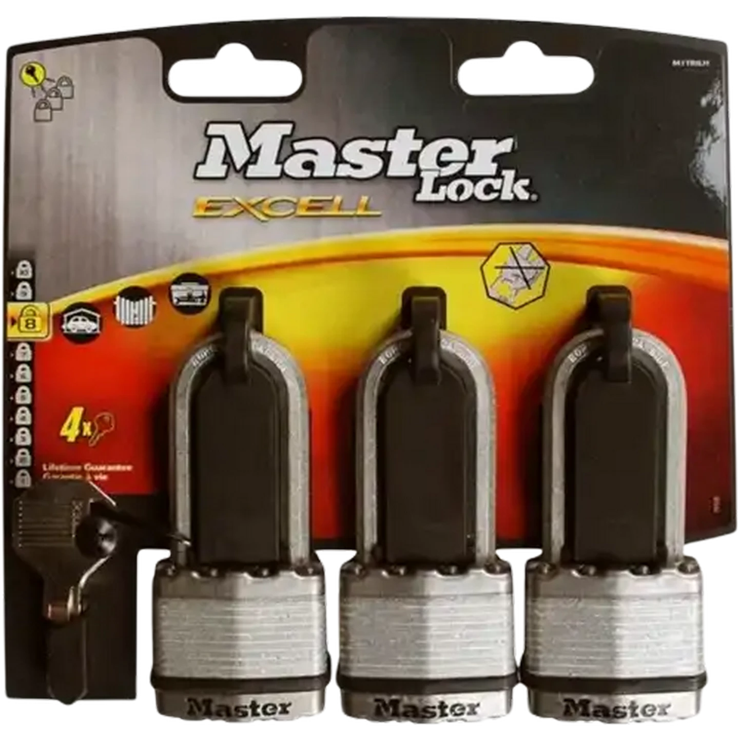 Image of Master Lock Excell Laminated Padlock 45mm 3 Pack