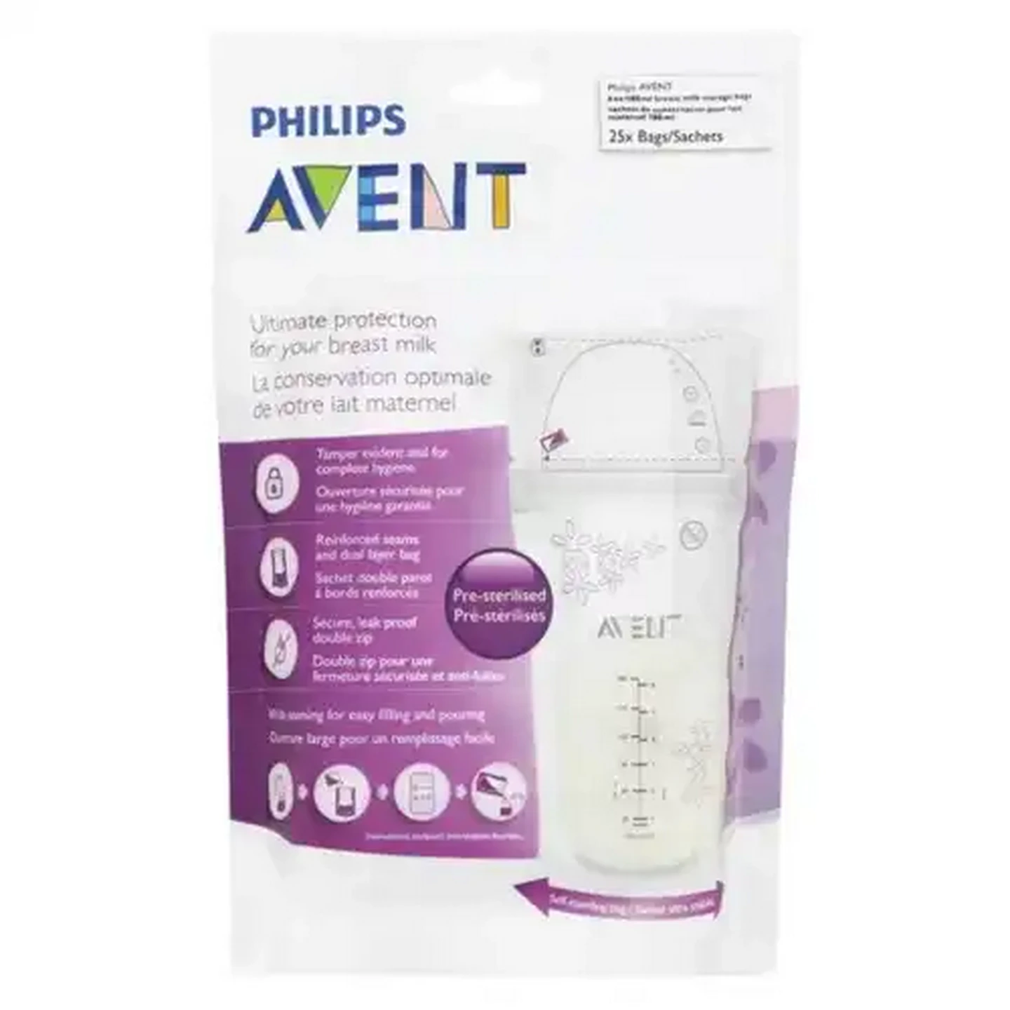 Image of Philips Avent Breast Milk Storage Bags 25-Pack