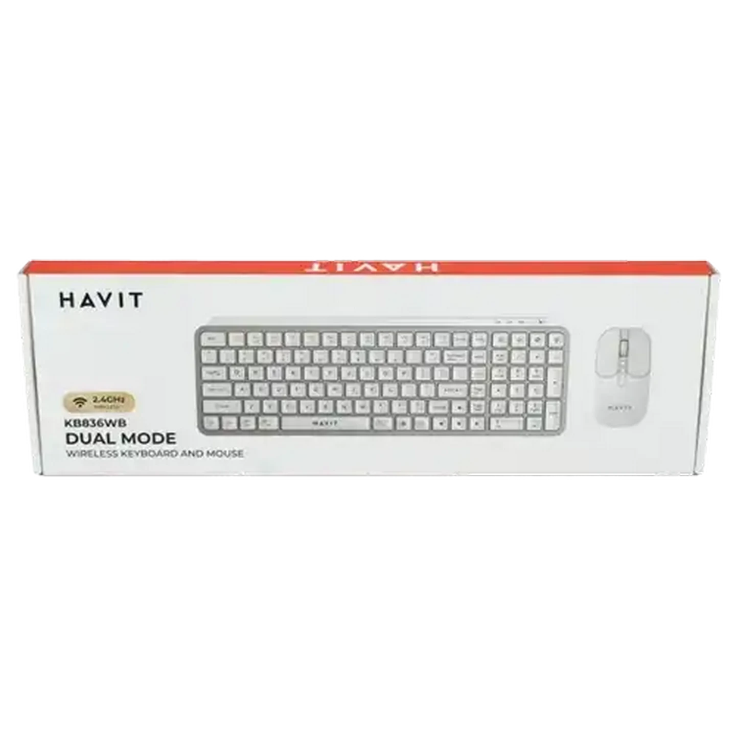 Image of HAVIT White Wireless Keyboard & Mouse
